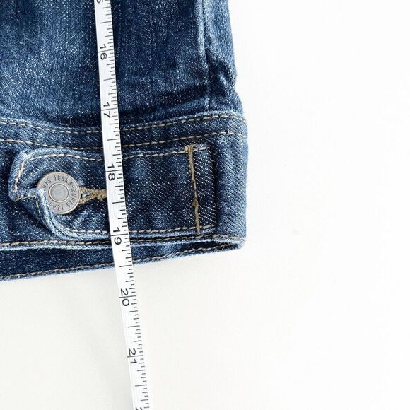 Roots Womens Long-Sleeve Pointed Collar Button-Front Denim Jacket Blue Medium - Picture 5 of 6